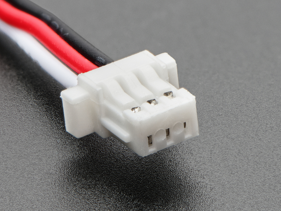 Close Up Shot of the 3pin Plug of the on the JST SH Compatible 1mm Pitch 3-pin Plug-Plug Cable - 100mm long.